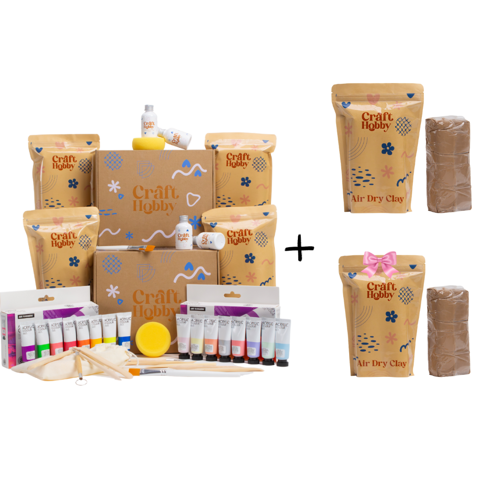 Pasiūlymas - CraftHobby ore džiūstančio molio 2 rinkiniai + extra molis + molis DOVANŲ