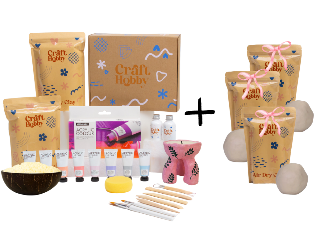 Pasiūlymas - CraftHobby žvakių lipdymo rinkinys + trys molio pakuotės DOVANŲ