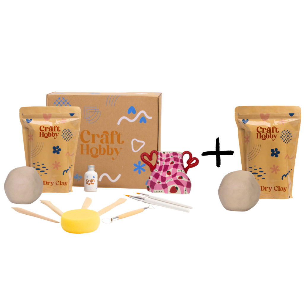 Pasiūlymas - CraftHobby ore džiūstančio molio 3 rinkiniai pradedantiesiems + 2 molio pakuotės + 1 molis DOVANŲ