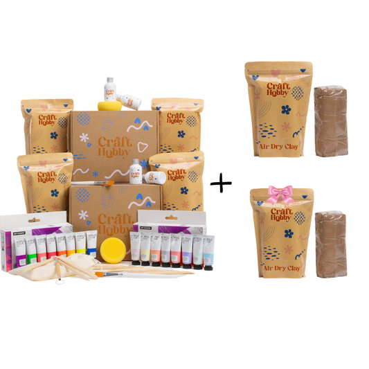 Pasiūlymas - CraftHobby ore džiūstančio molio 2 rinkiniai + extra molis + molis DOVANŲ