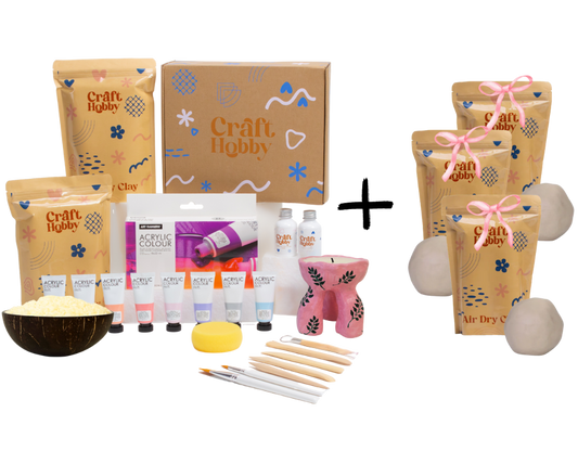 Pasiūlymas - CraftHobby žvakių lipdymo rinkinys + trys molio pakuotės DOVANŲ