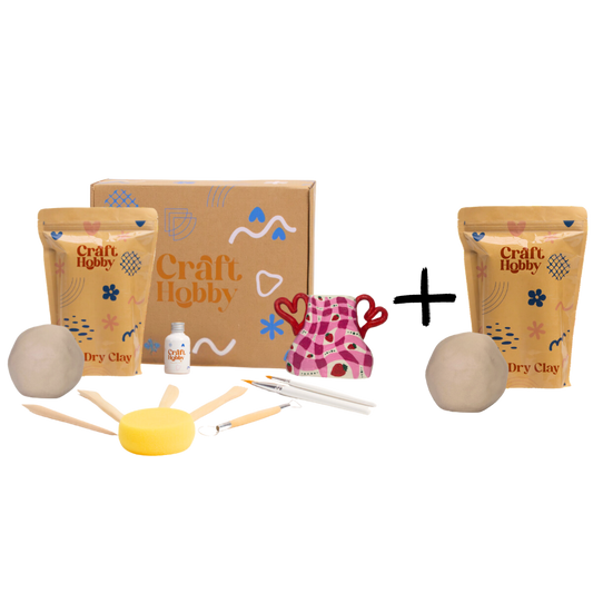 Pasiūlymas - CraftHobby ore džiūstančio molio 2 rinkiniai pradedantiesiems + extra molis + molis DOVANŲ